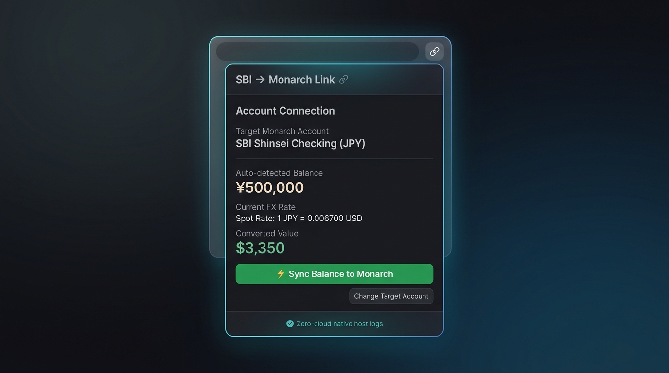 SBI Shinsei Bank to Monarch Money Syncer